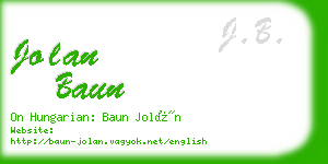 jolan baun business card